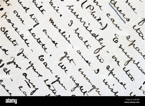 Background Detail From An Old Pen And Ink Letter With Cursive Writing