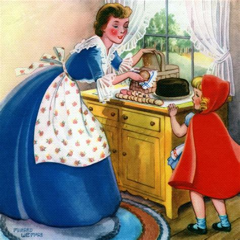 Mother Giving Cookies To Little Red Riding Hood Posters And Prints By Corbis