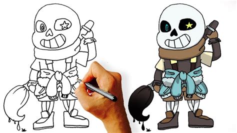 Pk How to Draw Ink Sans Step by Step - YouTube