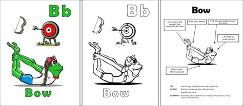 There are 26 paired cards (52 cards in all), each has a posture corresponding to a letter of the alphabet. Frog Yoga Alphabet - Kids Yoga Teacher Training Printable