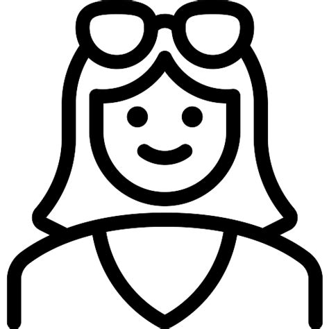 People Woman Glasses Icon Vector