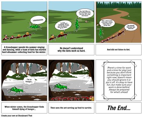 The Ants And The Grasshopper Storyboard By A395e490