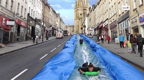 Would You Go For A Ride On This Massive Slip N Slide On A City Street