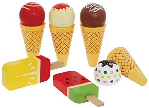 Beesmart Wooden Ice Cream Toys Set Ice Cream Cones And Lollies