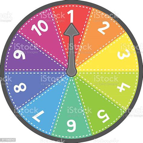 Vector Spin Wheel Game With Numbers 110 Stock Illustration Download