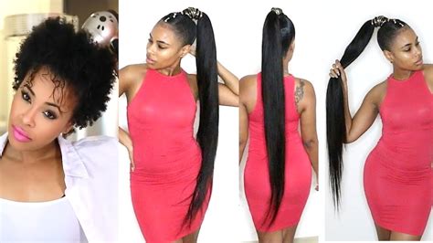 This ponytail hairstyles for black men can look good with informal and casuals. How to do a Quick Weave Long Ponytail on Short Natural ...