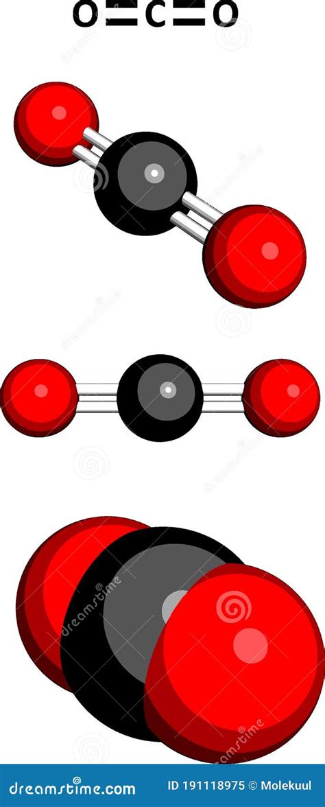 Modelo Molecular De Dióxido De Carbono Co2 Ilustración Del Vector