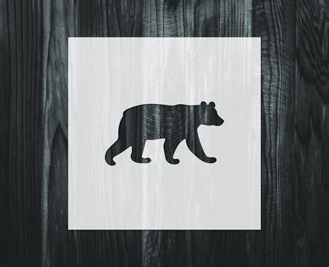 Black Bear Stencil Mylar Reusable Stencil Stencil Fast Etsy