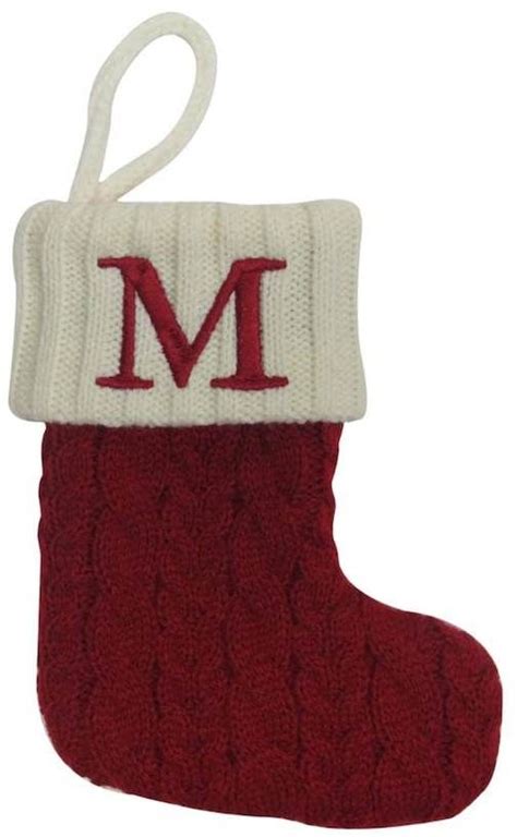 St Nicholas Square® 8 In Knit Monogram Christmas Stocking Monogram Christmas Stocking Mini