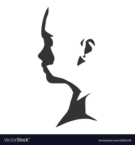 Silhouette Of A Female Head Face Side View Vector Image
