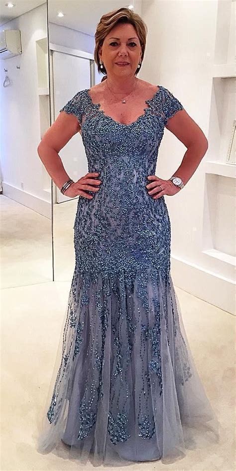 boho prom dresses plus size beaded sequin cap sleeve mother of the bride dress formal mermaid