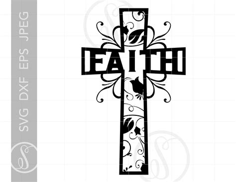 Faith Cross SVG Faith Cross Clipart Cross Cut File for | Etsy