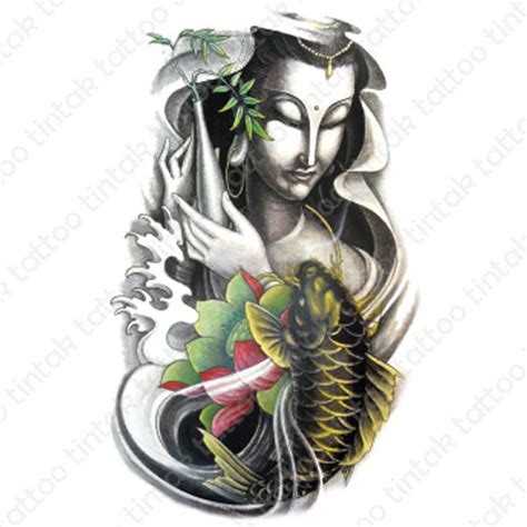 Buddha And Koi Temporary Tattoo 574 Tintak Tattoo