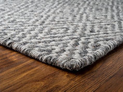 Oxford Grey Natural Wool Woven Rug Hook And Loom