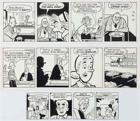 Dan Decarlo Archie Daily Comic Strip Original Art Group Of 3 King