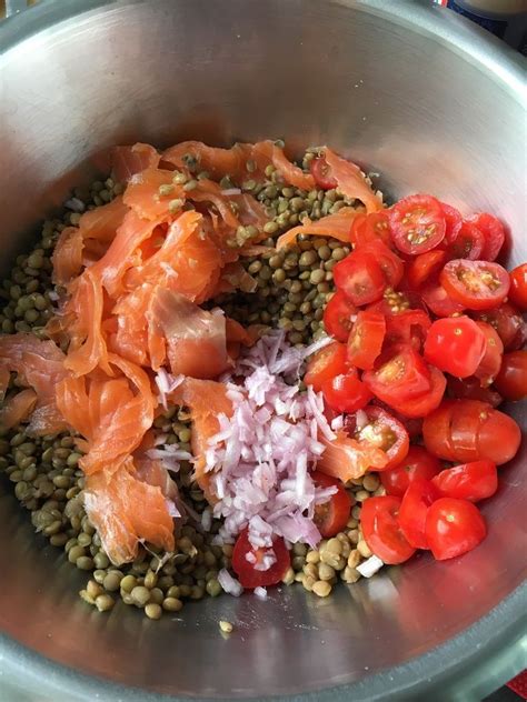 Salade de lentilles au saumon fumé Aux délices de Noémie