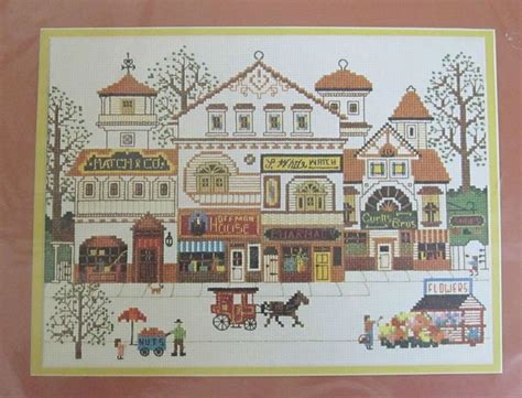 Dimensions charles wysocki antique shoppes counted cross stitch embroidery kit # 3566 vintage 1985 retired/discontinued by manufacturer. Victorian Shoppes Counted Cross Stitch Kit 3528 Dimensions ...