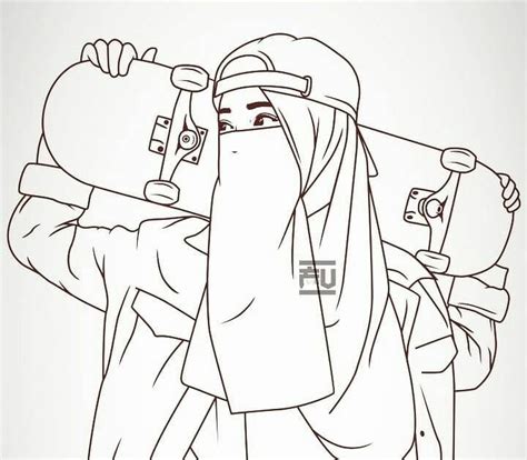 Sketsa Kartun Muslimah Mewarnai Gambar Mewarnai Gambar Sketsa Kartun