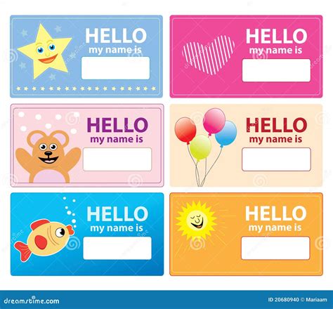 Children Name Cards Stock Illustration Illustration Of Kiddies 20680940