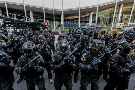 Members Of Police Commando Unit Of The Royal Thai Police Assemble For The Asean 35th Summit In