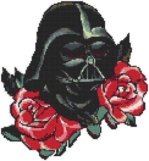 Star Wars Cross Stitch Pattern Darth Vader Cross Stitch Rose Xstitch Pattern Floral Cross