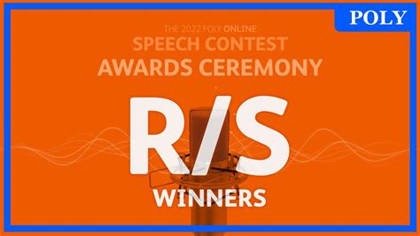 Rs 부문 The 2022 Poly Online Speech Contest Awards Ceremony Youtube