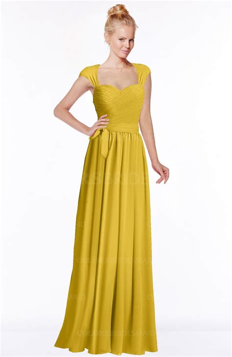 Zara lemon print white green yellow dress large a line. ColsBM Anna Lemon Curry Bridesmaid Dresses - ColorsBridesmaid