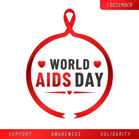 World Aids Day Poster Aids Awareness Red Ribbon Vector Illustration 12592715 Vector Art At