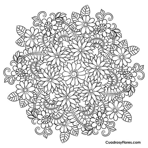 ஜ Imágenes de Flores para Colorear ஜ Preciosos Mandalas de Flores