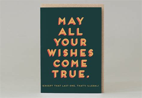 May All Your Wishes Come True Card Bold Text Card Bright Etsy