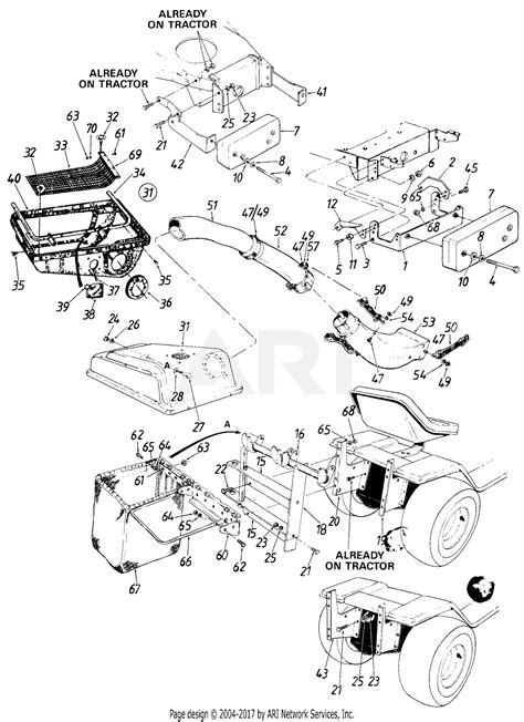 Mtd Mtd Mdl 190 064 107 Parts Diagram For Grass Collector