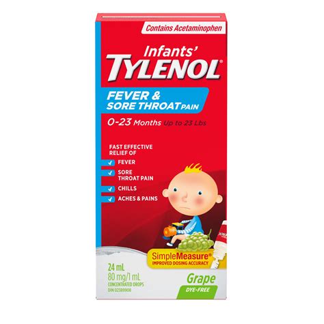 Tylenol® Infants Fever And Sore Throat Pain Medicine Oral Suspension
