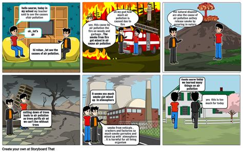 Comic Strip On Air Pollution Storyboard By D906f3db
