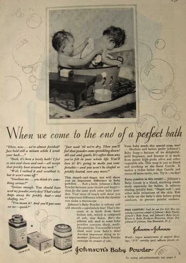 Johnson's baby powder represents approximately 0.5% of the total u.s. 1931 Johnson's Baby Powder Ad, Vintage Health & Beauty Ads
