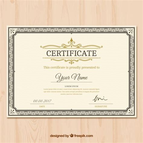 Certificate Of Appreciation With Ornamental Decoration Certificate Of