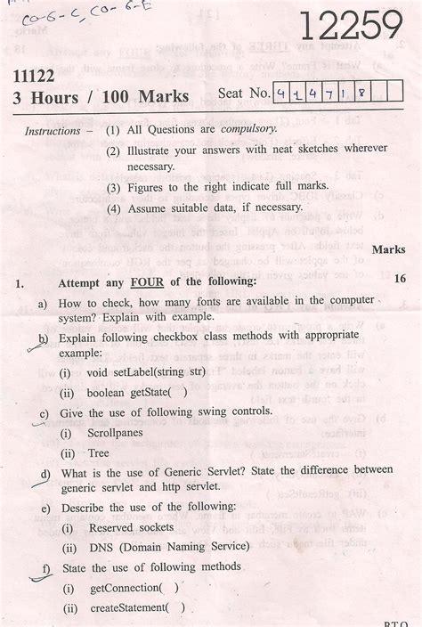 Advanced Java Mcq Questions With Answers Pdf Msbte