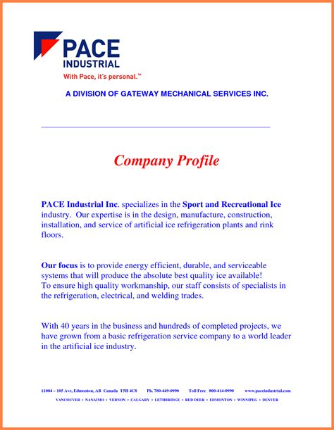 4+ sample company profile for a new company | Company ...