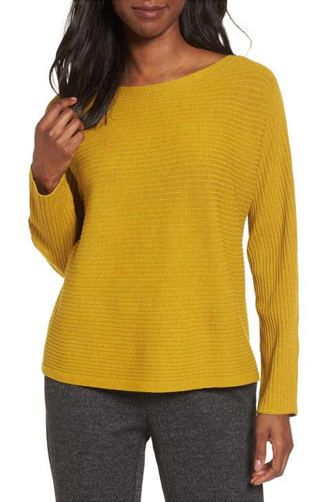 Boxy Ribbed Wool Sweater Nordstrom Sweaters Wool Sweaters Pullover