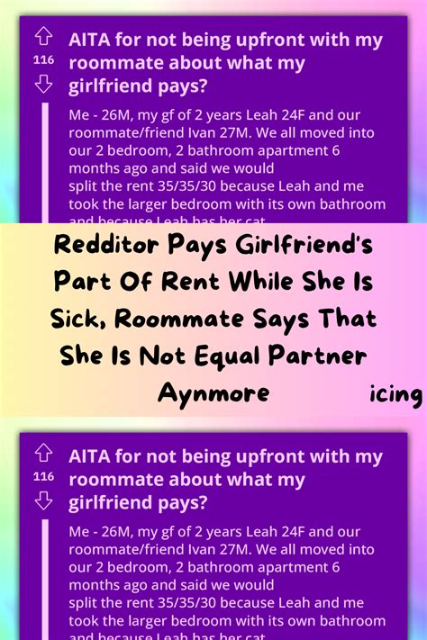 Redditor Pays Girlfriend S Part Of Rent While She Is Sick Roommate Says