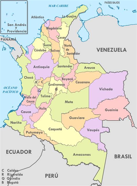 Mapas De Colombia Mapa De Colombia Con Sus Departamentos Y Capitales Sexiz Pix