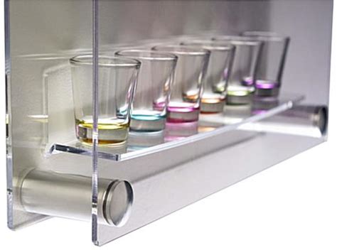 Shot Glass Display Shelf Acrylic Case With Four Tiers And Standoffs
