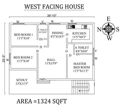West Facing 3bhk House Plan As Per Vastu