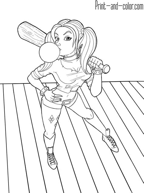 Joker coloring pages batman city joker coloring pages joker coloring. Harley Quinn coloring pages | Print and Color.com
