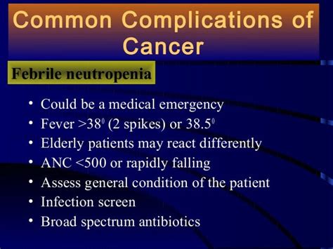 Common Complications Of Cancer