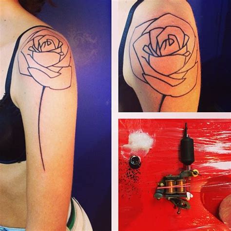 Seb Inkme Black Rose Line Work Tattoo Tattoomagz › Tattoo Designs