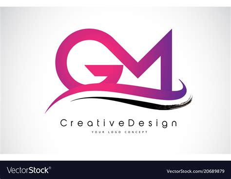 Gm G M Letter Logo Design Creative Icon Modern Vector Image