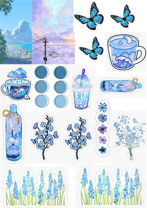 Blue Aesthetic Sticker Pegatinas Bonitas Pegatinas Imprimibles