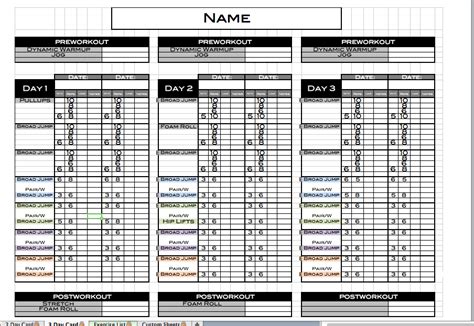 Personal Training Templates Excel