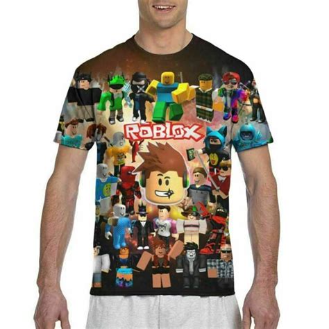 Roblox Game Double Side Print Mens Short Sleeves T Shirt Casual Tops