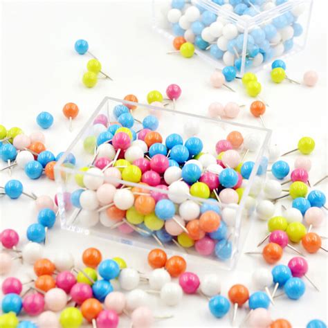 100pcs Candy Color Push Cork Board Pins Thumbtack Material Escolar